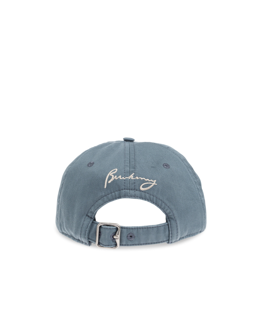 Burberry Equestrian Knight Design Baseball Cap Flood Blue In Gray