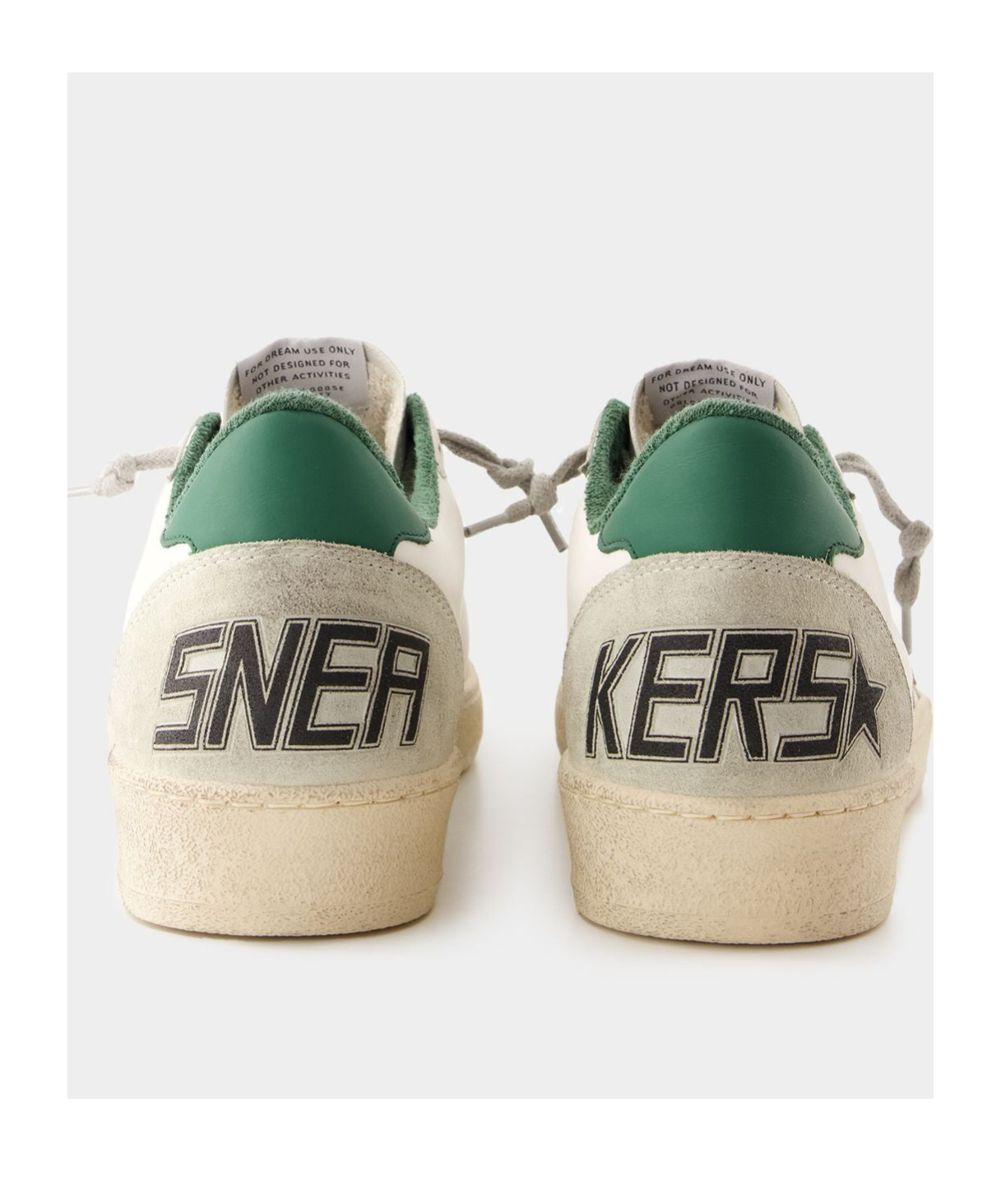 Golden Goose White Cow Leather Vamp Sneakers With Unique Used And Dirty Effect In White