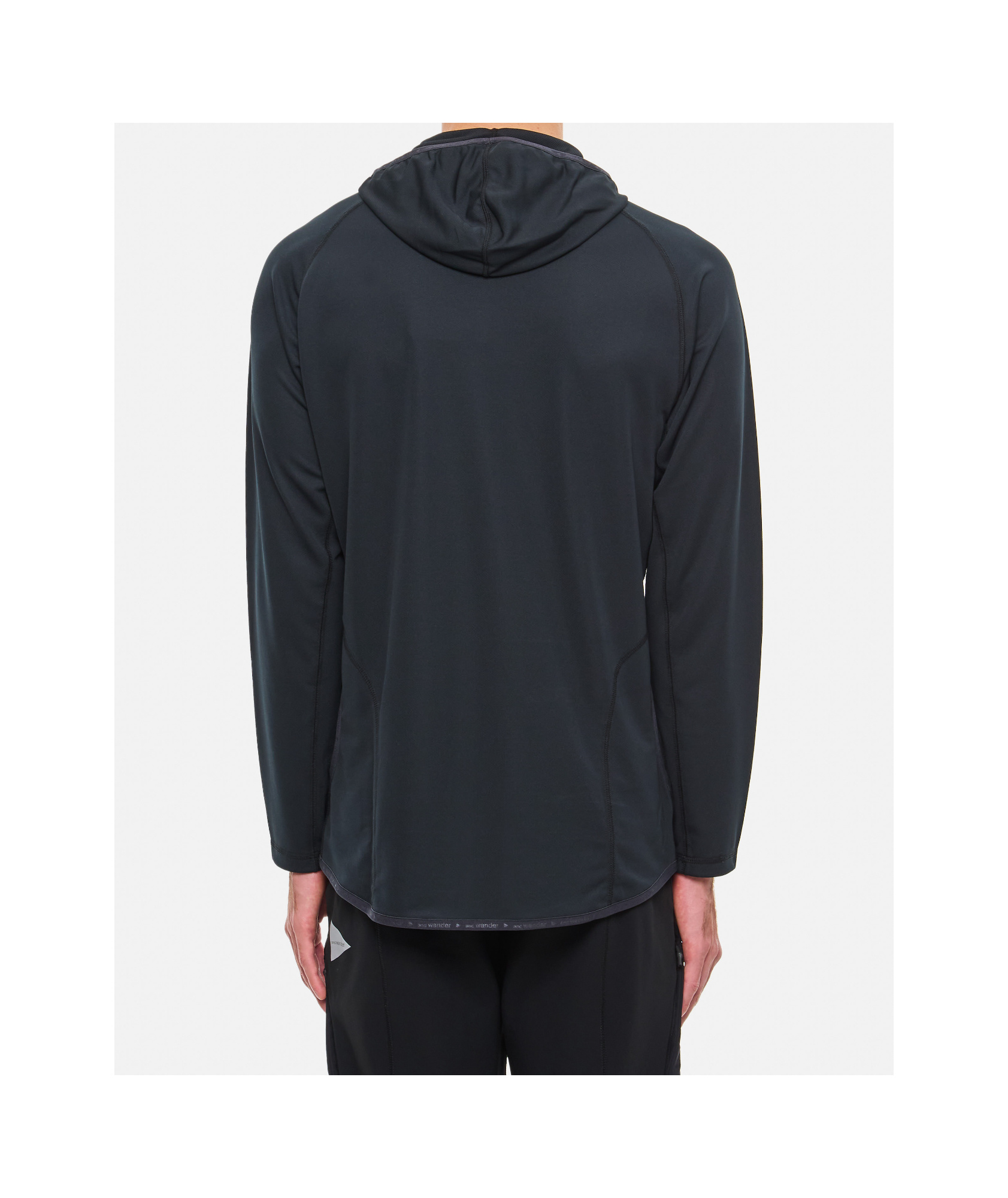 AND WANDER AND WANDER LOGO PRINTED JERSEY HOODIE