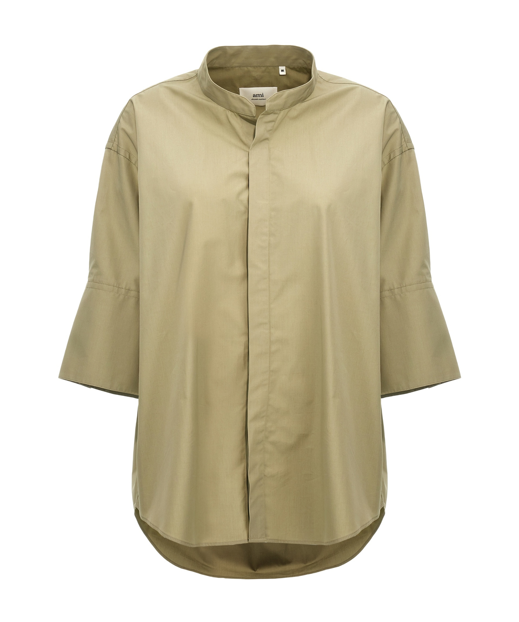 Ami Alexandre Mattiussi Ami Button-up Curved Hem Shirt In Nude