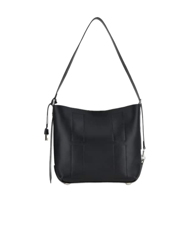 Hogan Medium Leather Shoulder Bag With Adjustable Strap In Black