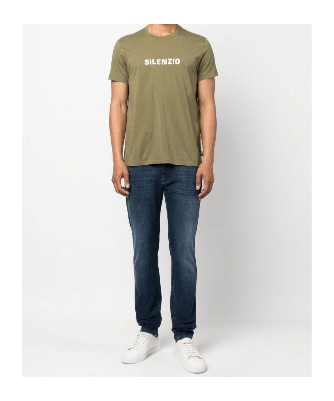 Aspesi T-shirt In Jersey Di Cotone Con Stampa - Militare
