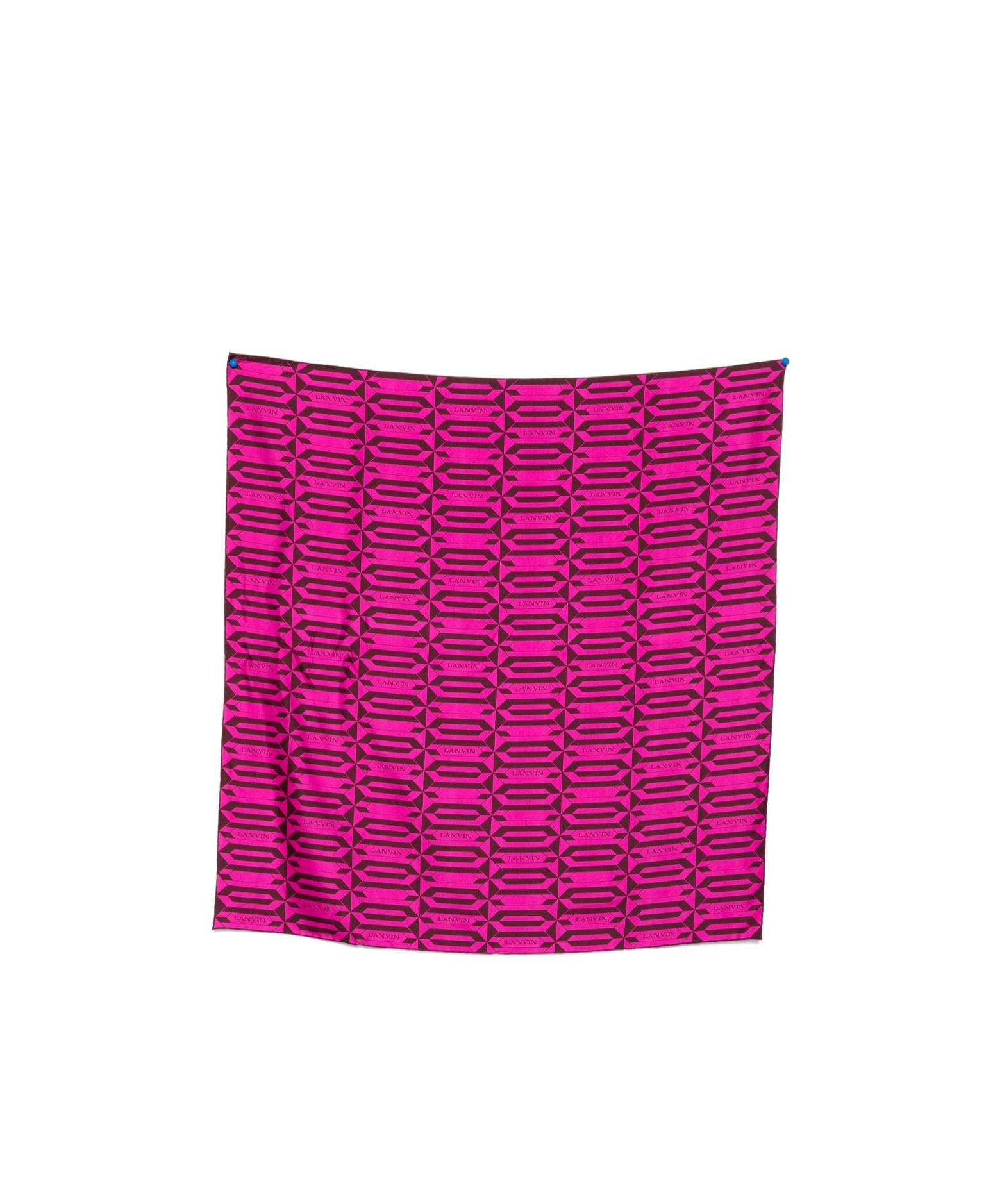 Lanvin Geometric Pattern Lightweight Rectangular Scarf In Pink