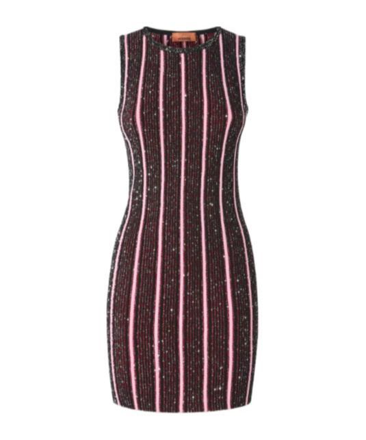 Shop Missoni Sequined Ribbed Mini Dress In Black