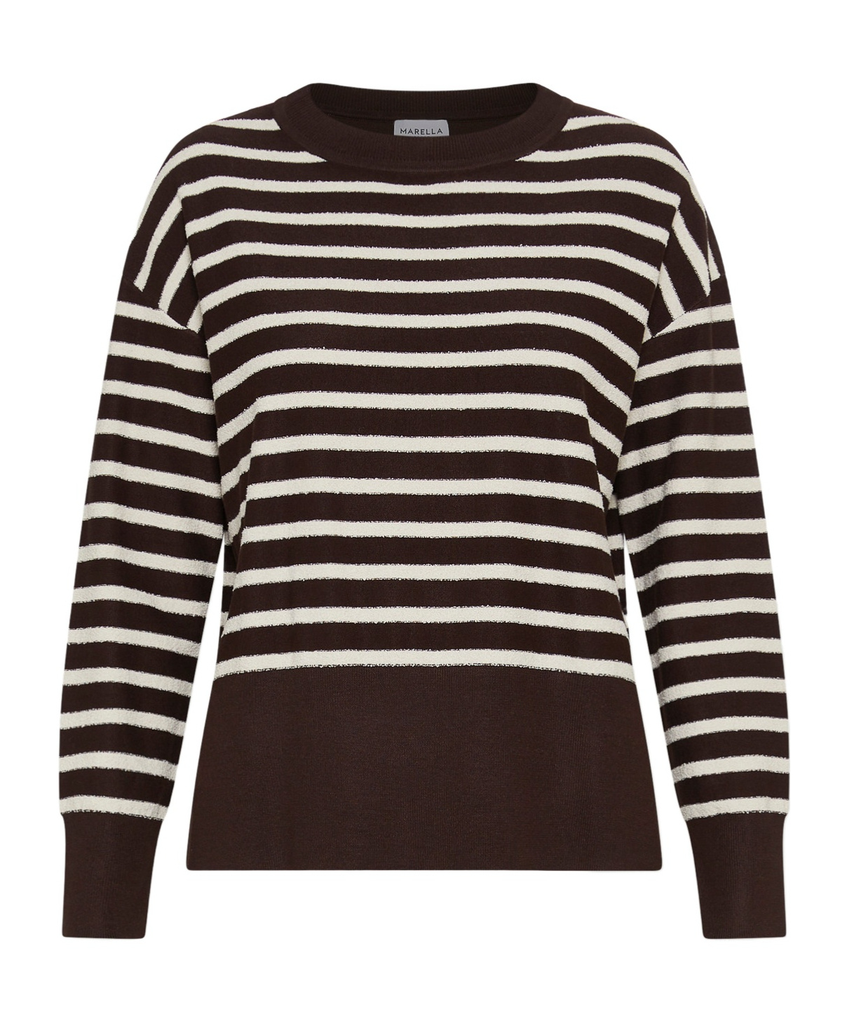 Marella Striped Bouclé Sweater - Brown