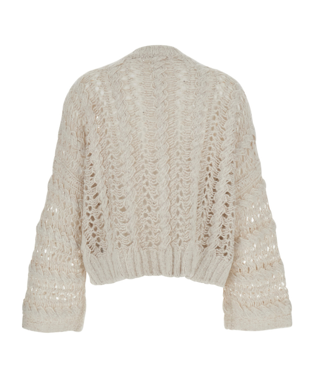 Antonelli Crew Neck Long Sleeve Sweater In Neutral