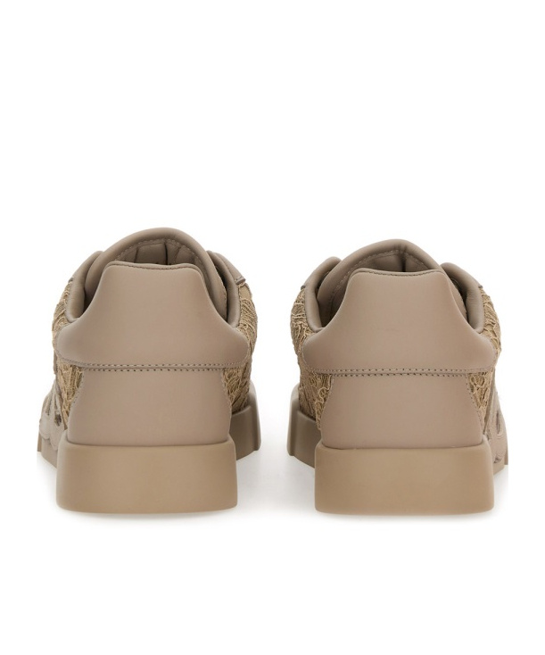 Dolce & Gabbana Portofino Sneakers With Lace Detail In Brown