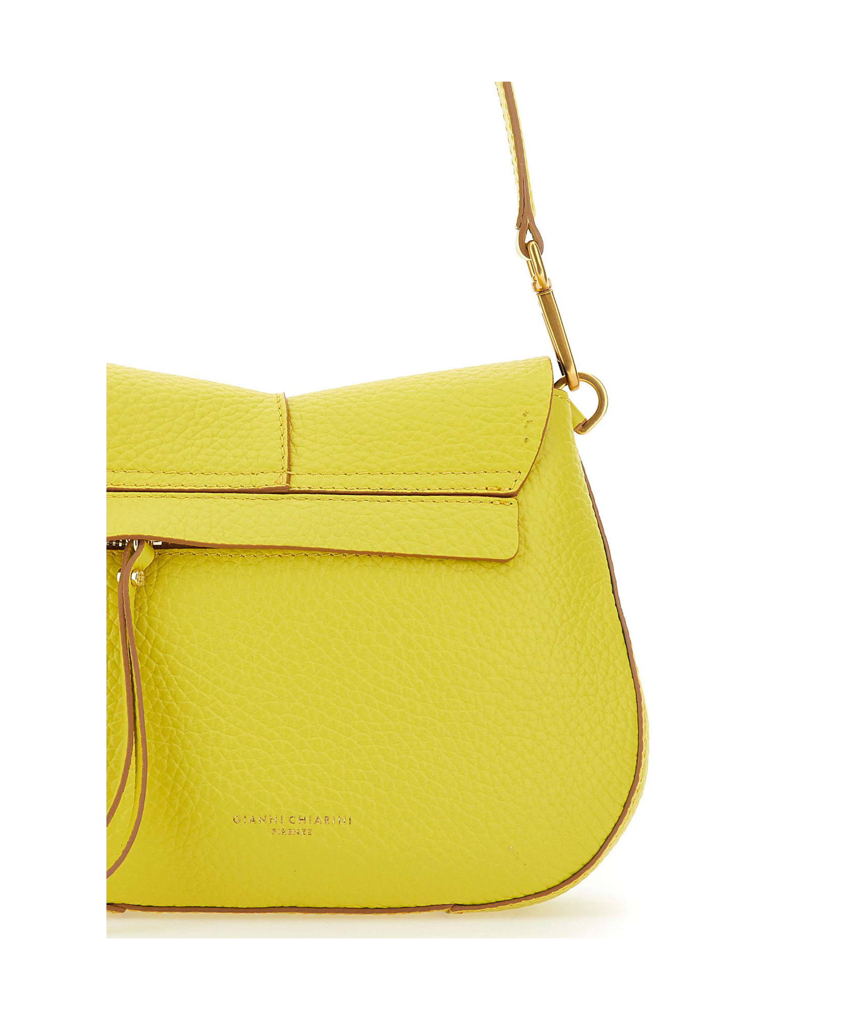 Gianni Chiarini Helena Round Foldover-top Shoulder Bag In Yellow