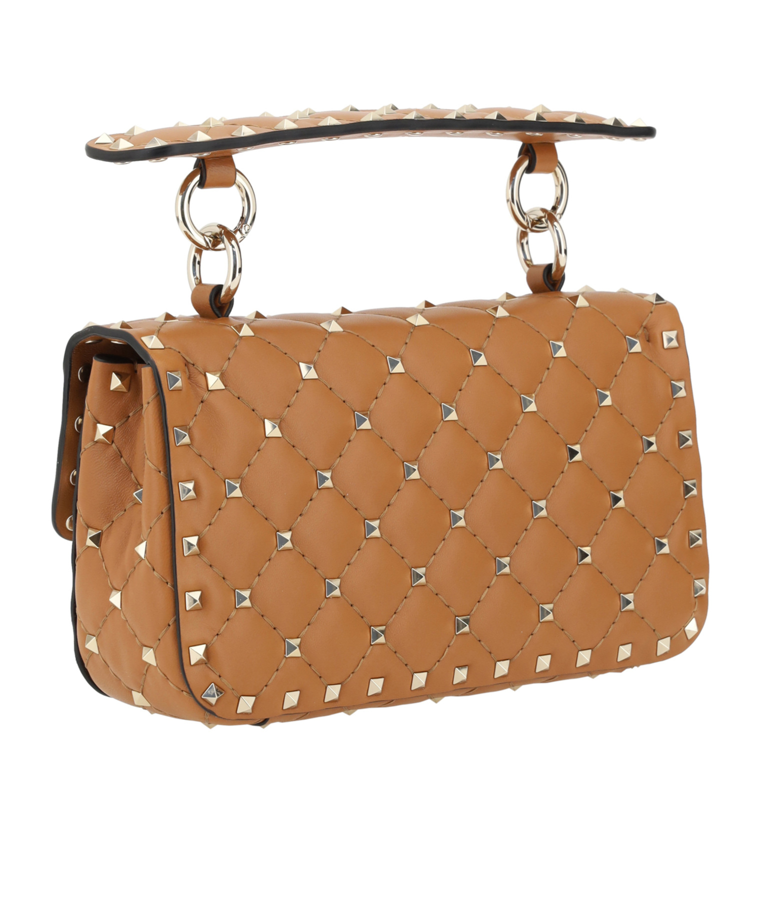 Valentino Garavani Rockstud Spike Small Shoulder Bag In Brown