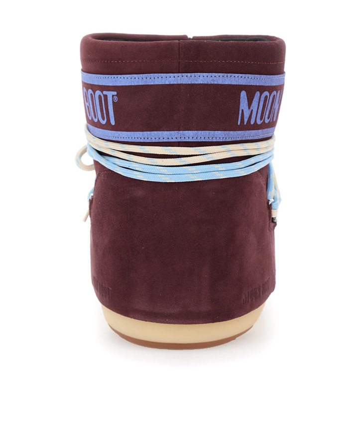 Moon Boot Suede Boots In Burgundy