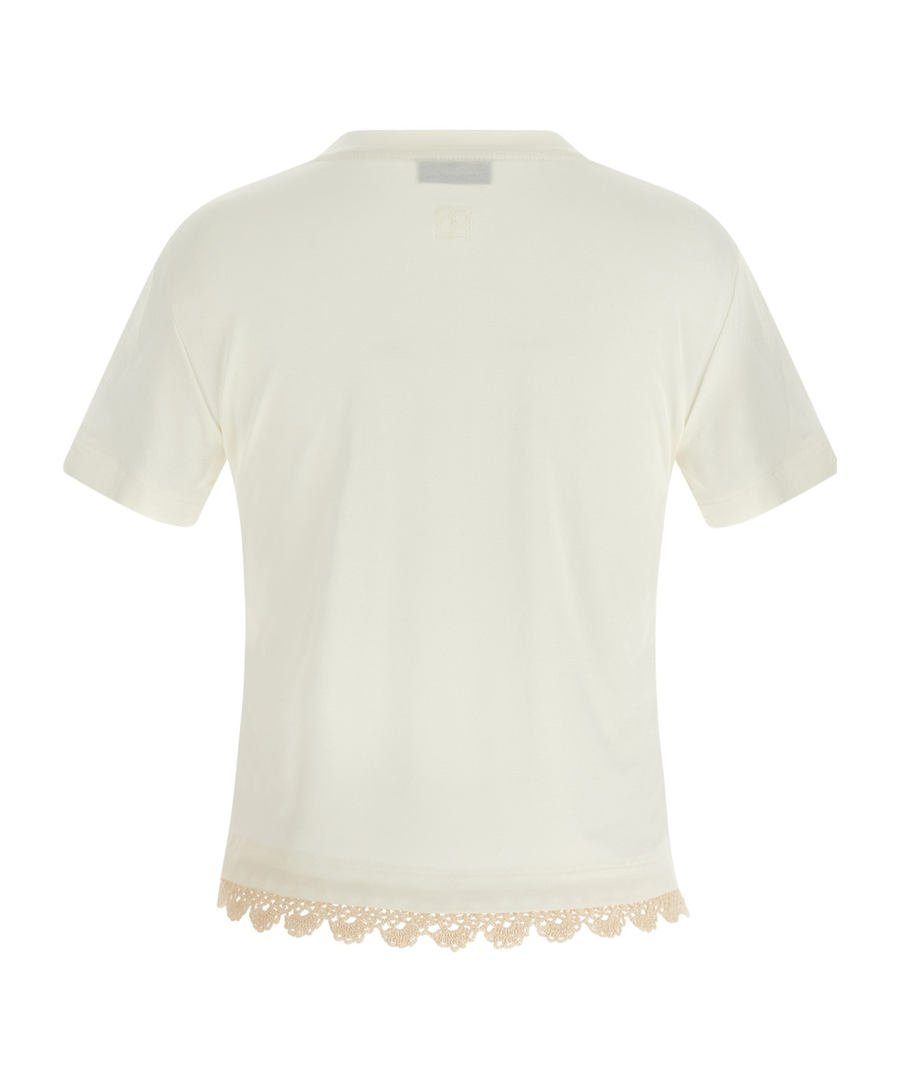 Magda Butrym Crochet-trimmed Cotton-jersey T-shirt In White