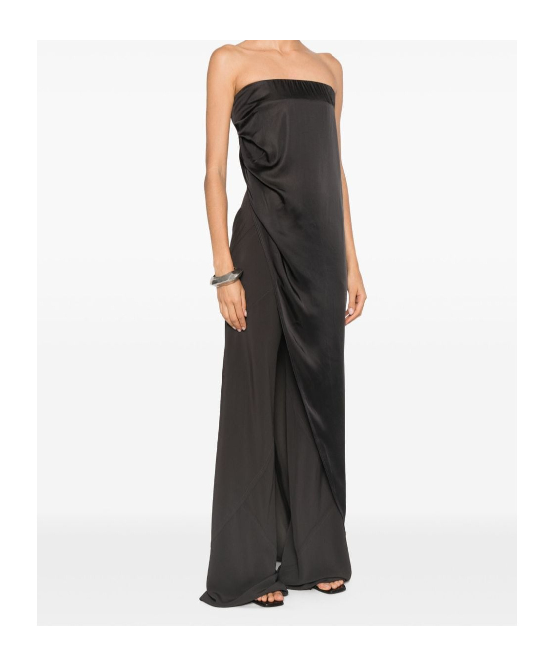 Rick Owens Strapless Long Top In Black