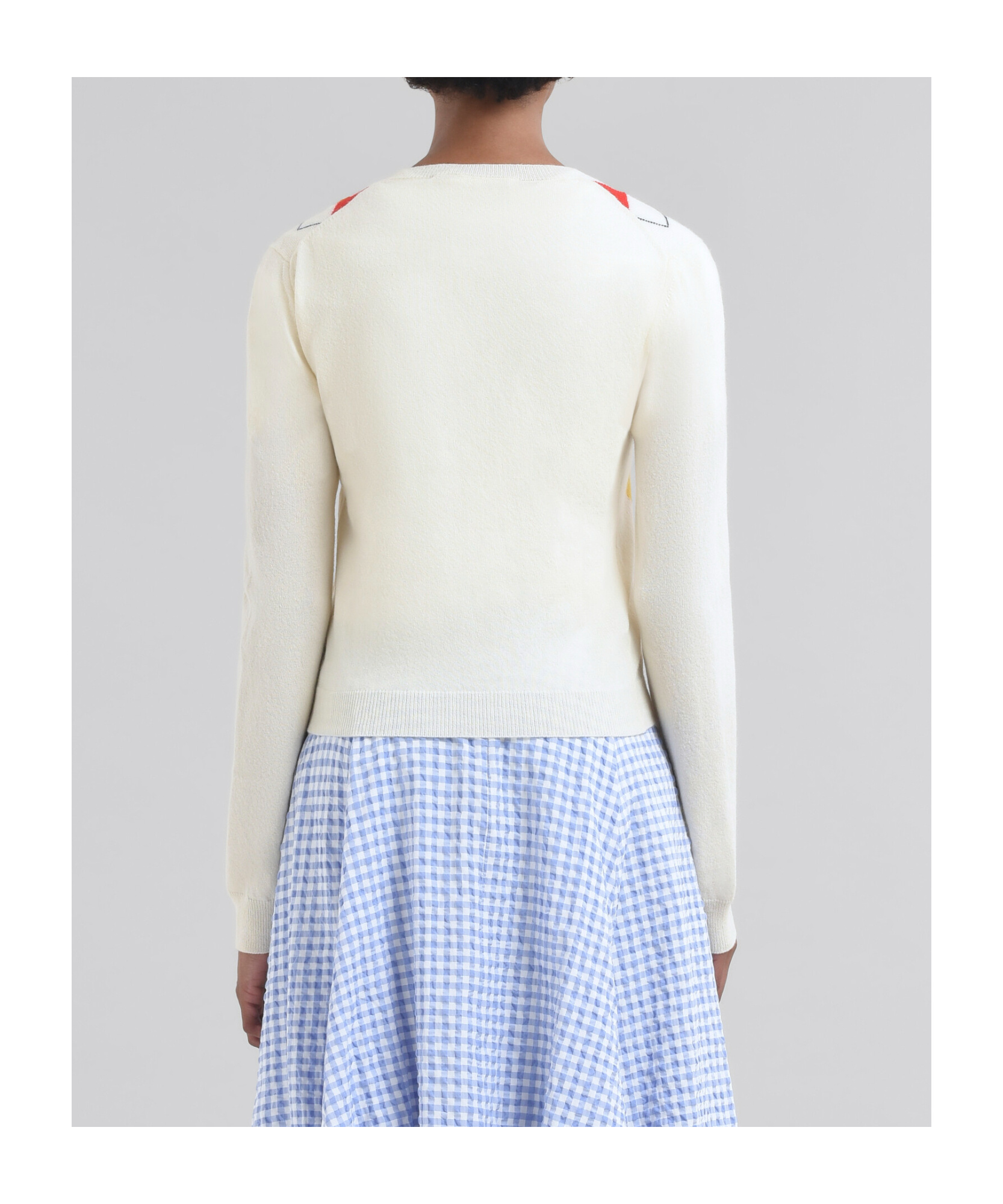 Marni Diamond-pattern Cardigan In White