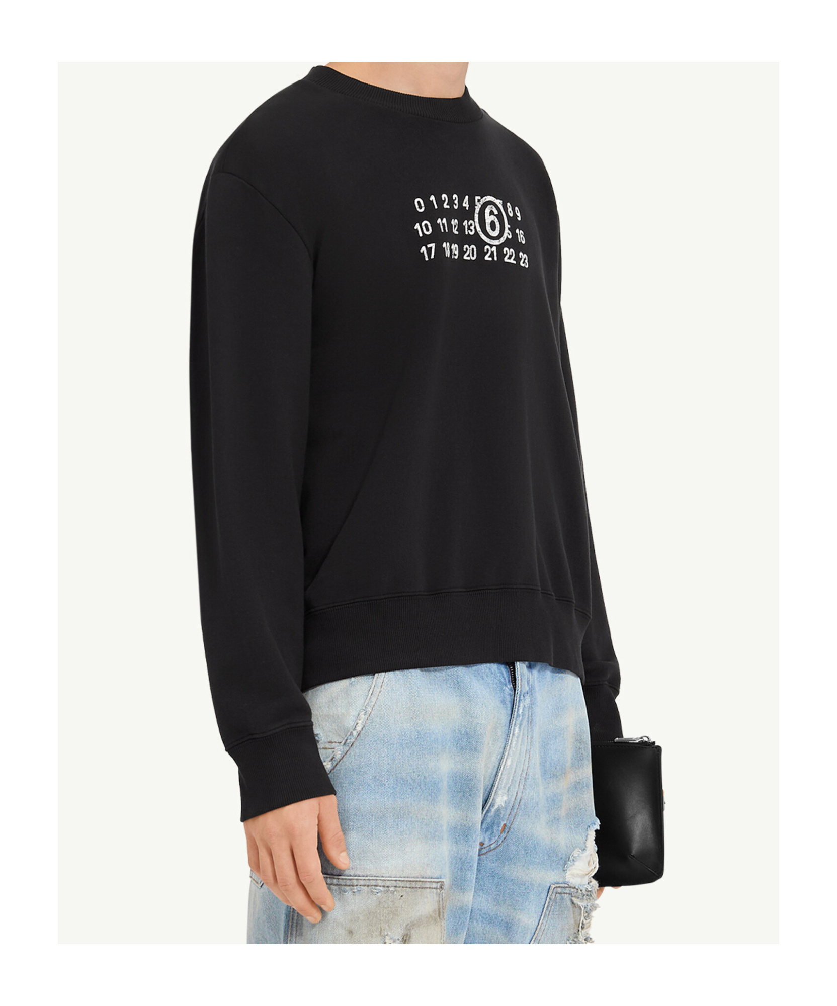 Mm6 Maison Margiela Black Numeric Signature Mm6 Sweatshirt In Black
