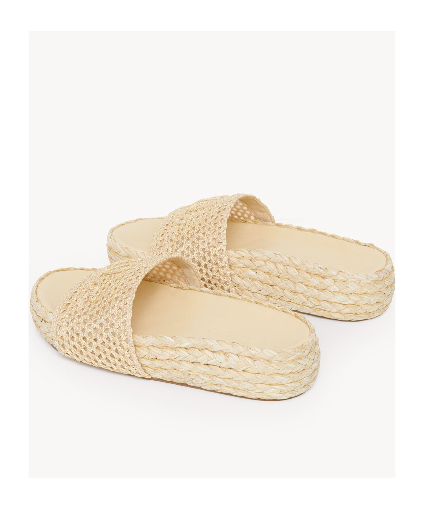 Chloé Isla Slide Brown Size 3 100% Polyamide In Natural Brown