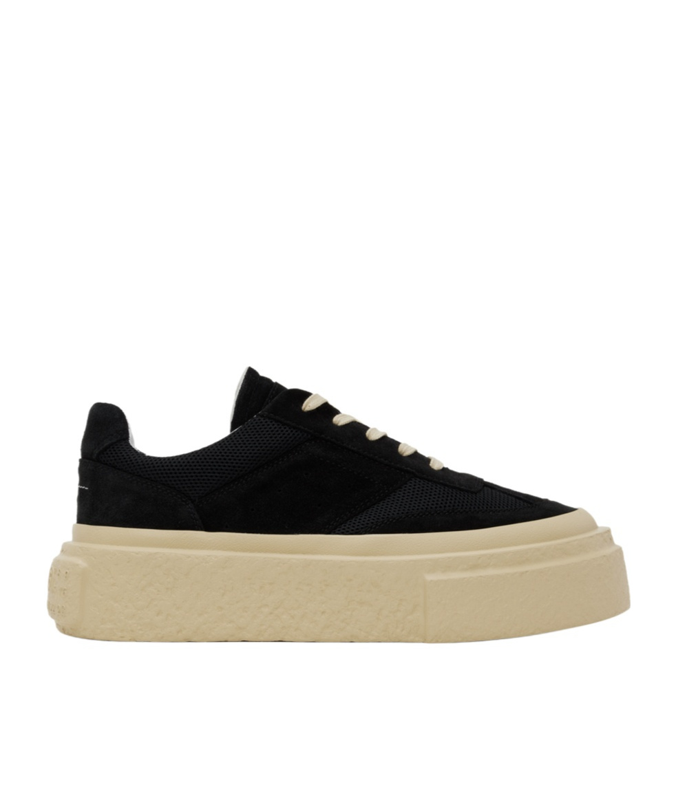 Mm6 Maison Margiela Black Gambetta Lace-up Platform Sneakers In Nude