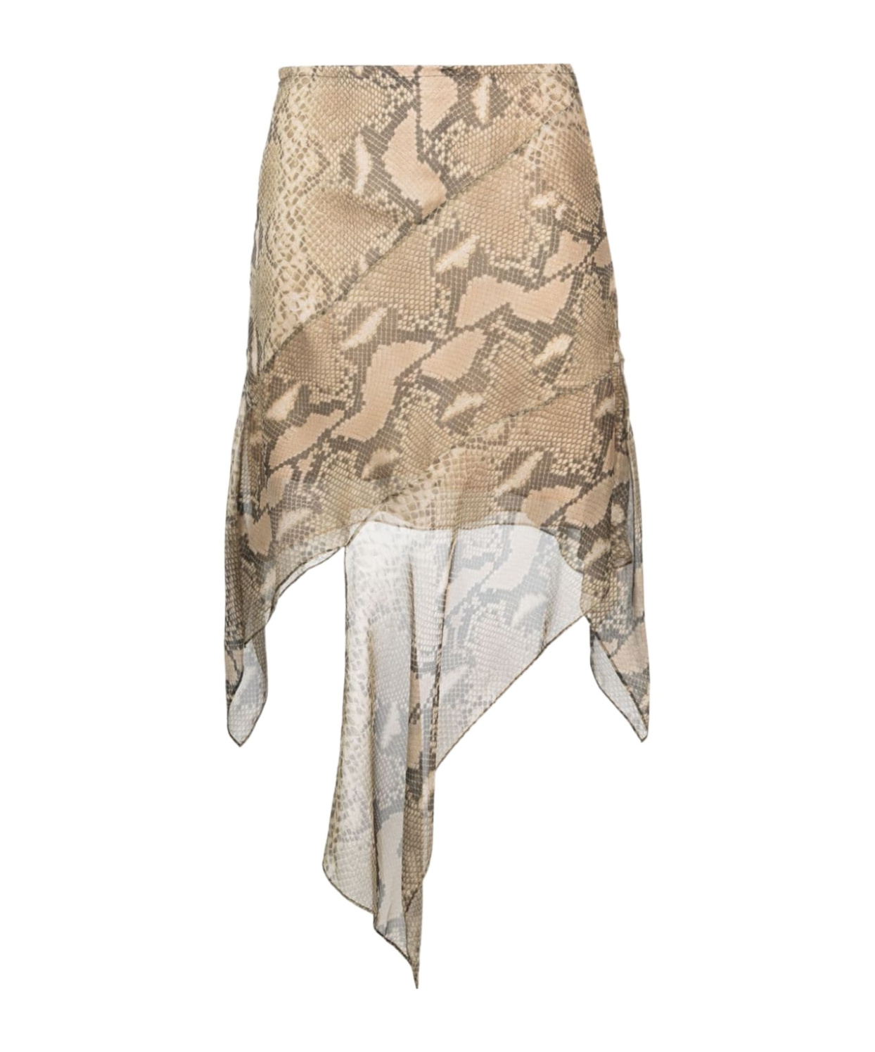 Stella Mccartney Snake Print Skirt In Nude