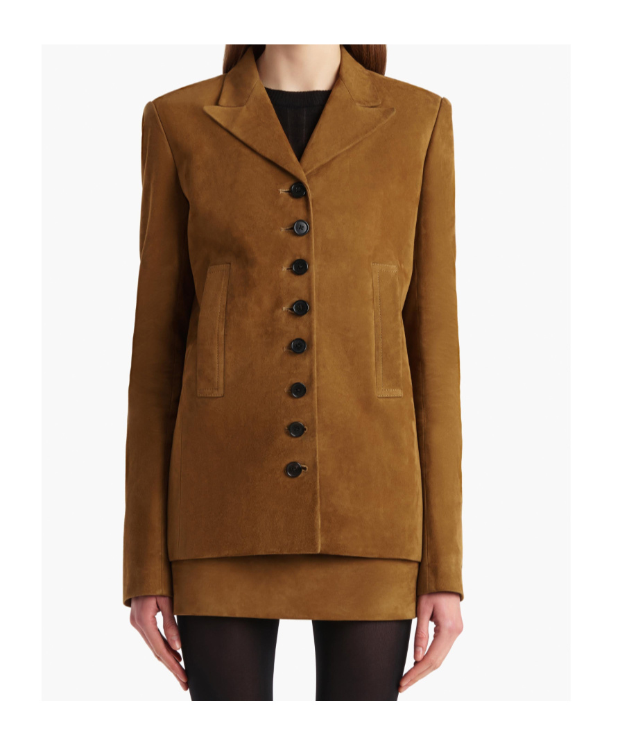 Khaite Suede Jacket In Brown