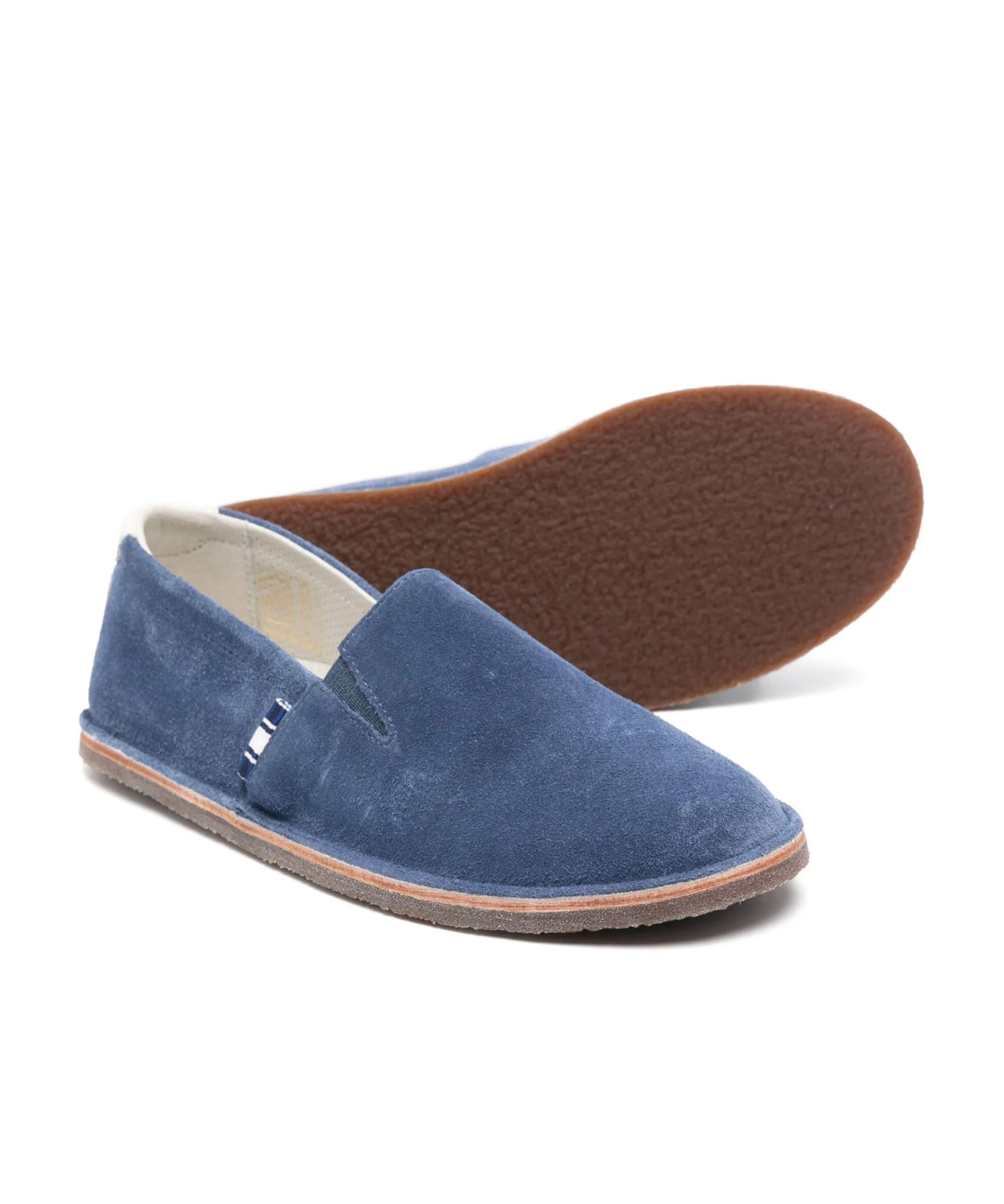 Brunello Cucinelli Round Toe Low Top Casual Shoes In Blue