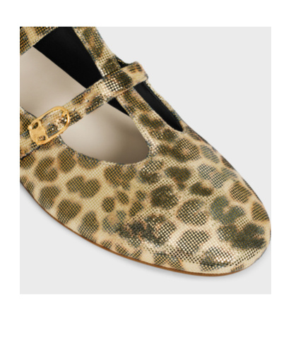 Celine Leopard Print Flat Soles In Green
