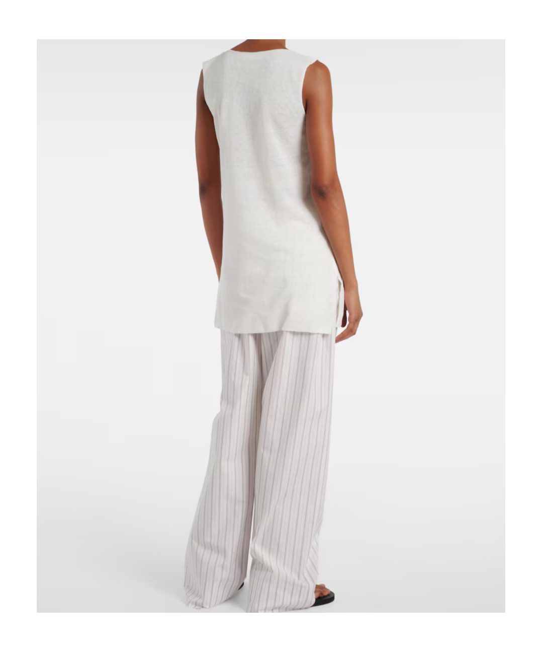The Row Jaylen Linen Sleeveless Tunic Top In White