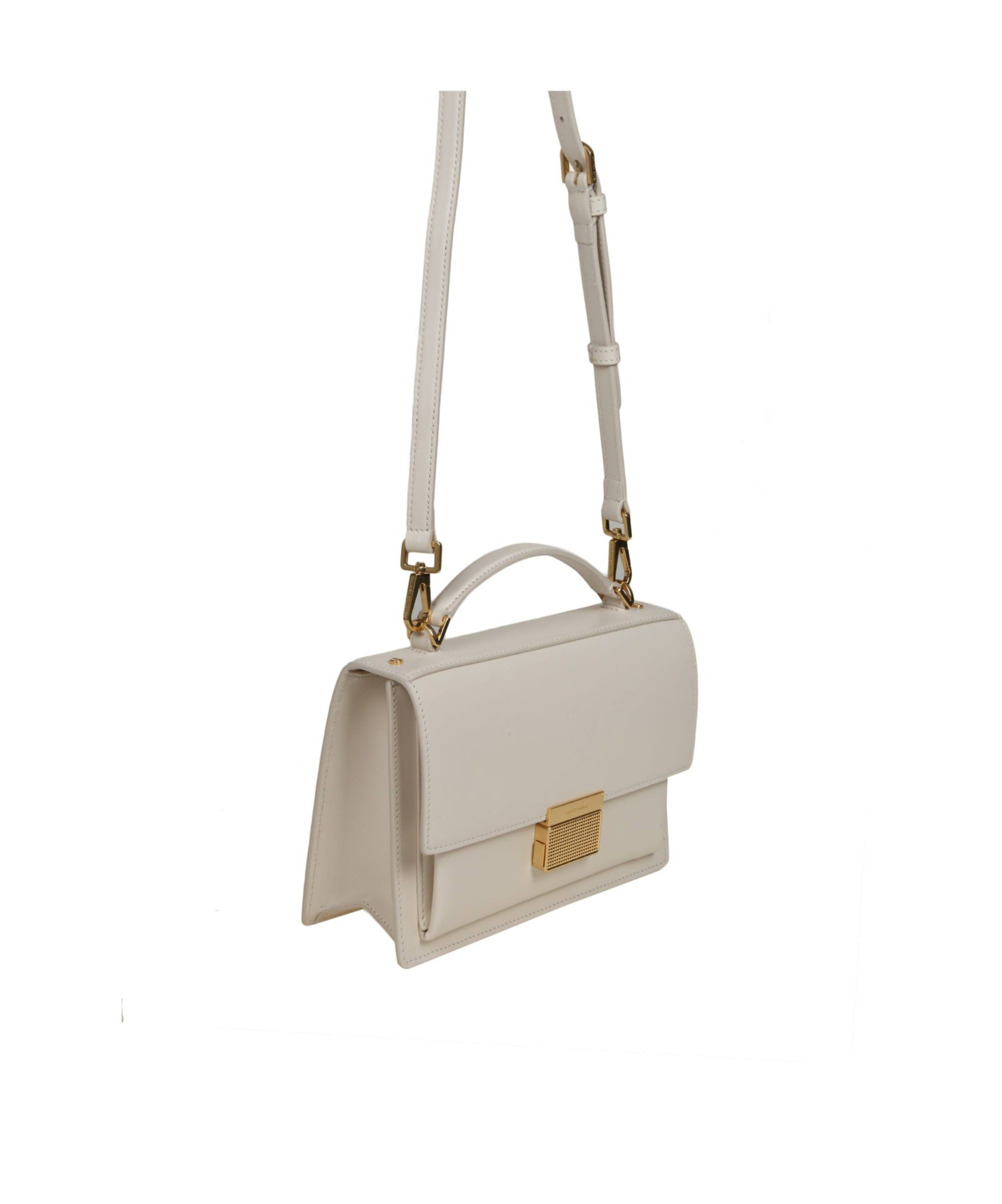 Golden Goose Venezia Bag In Butter-colored Boarded Leather With Gold Details In Gray