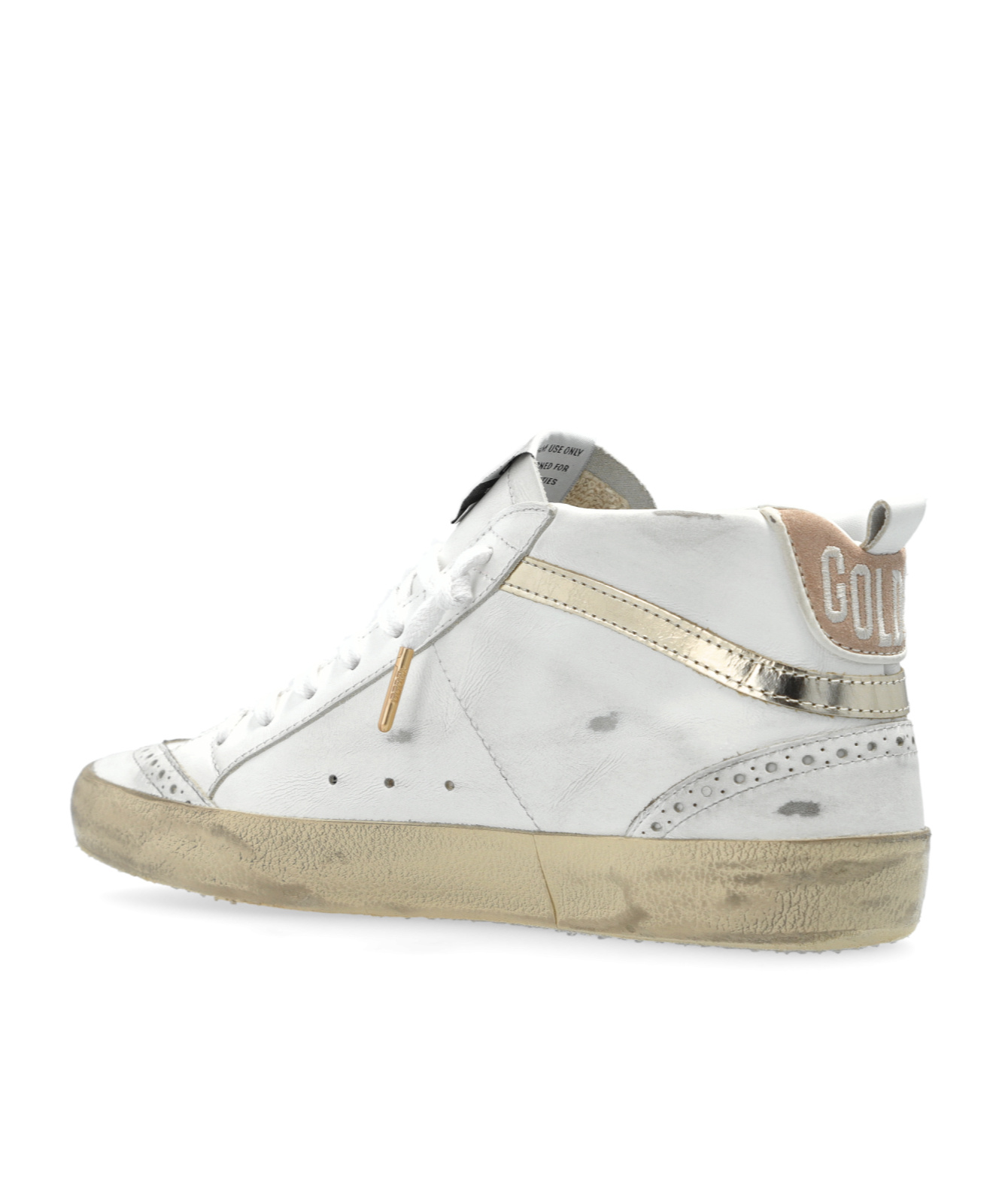 Golden Goose Mid Star Glitter Sneaker In White