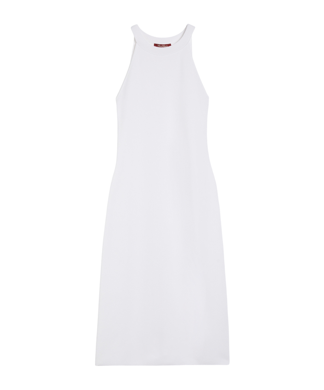 Max Mara Slim-fit Stretch Viscose Dress In Optical White
