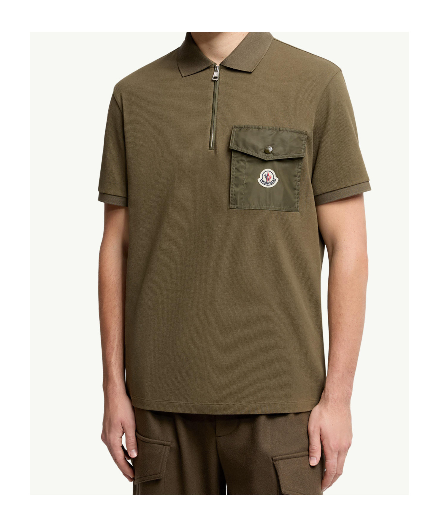 Moncler Cotton Piqué Polo Shirt In Green