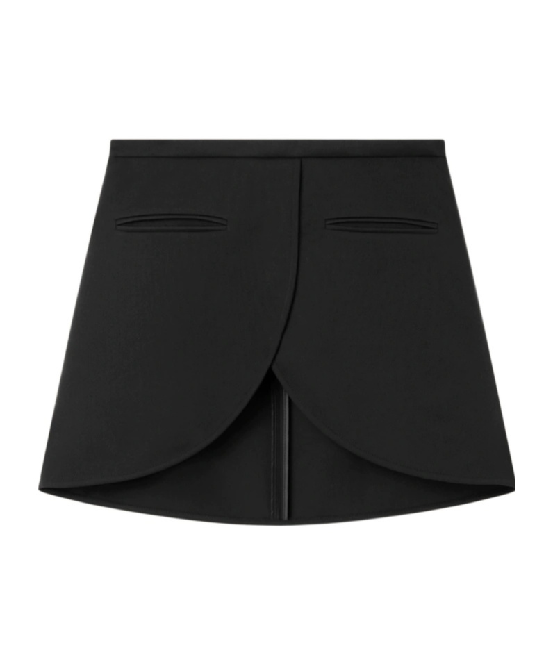 Courrèges Ellipse Tailored Crepe Mini Skirt In Black
