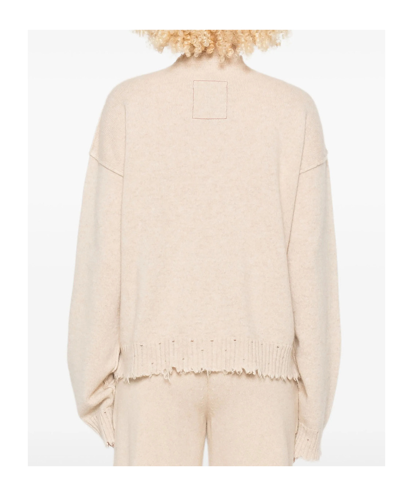 Uma Wang Beige Cashmere Sweater With Distressed Details In Neutral