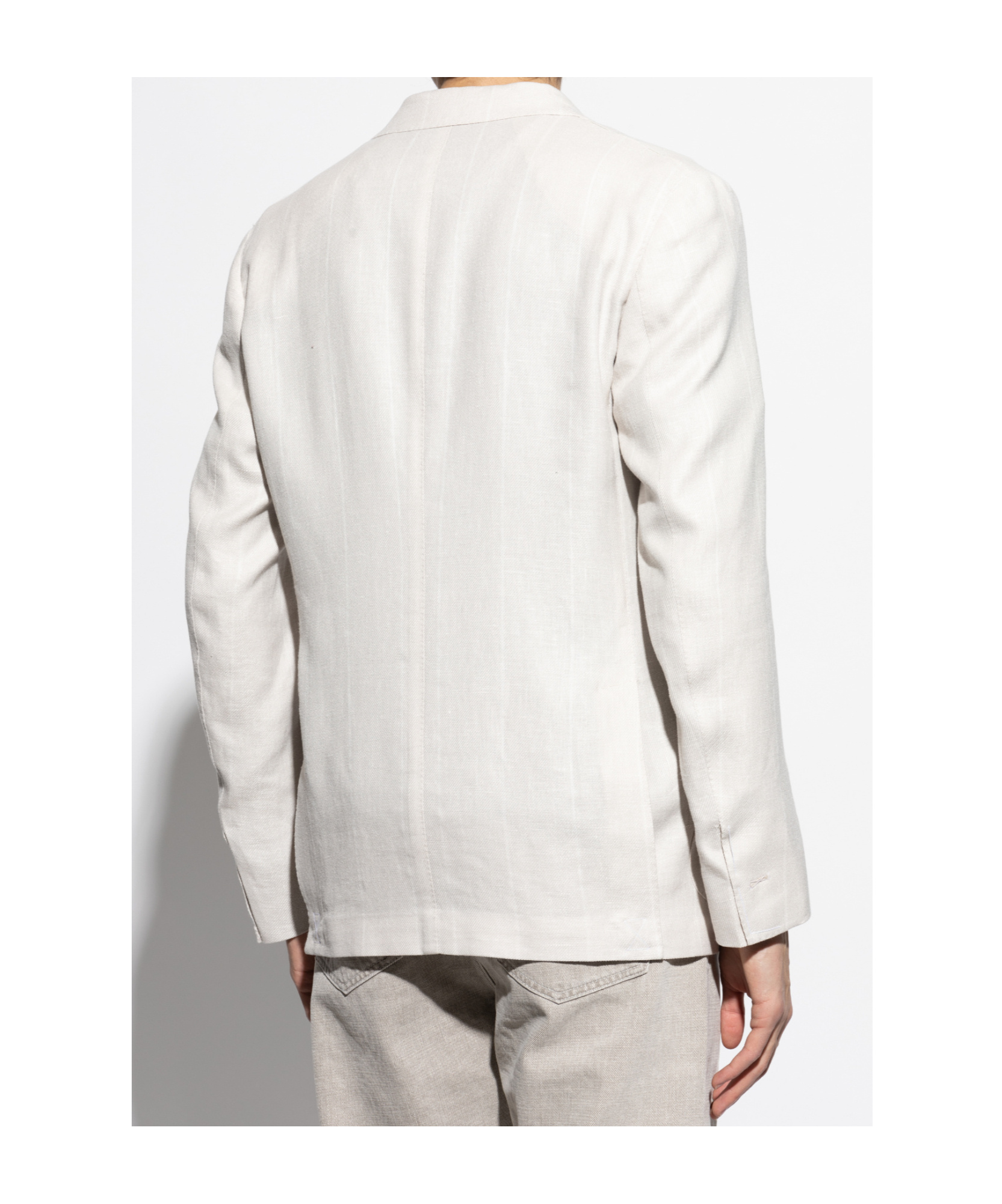 Eleventy Long-sleeved Suit Coat In White