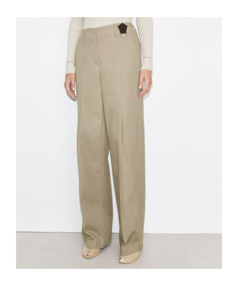 Tory Burch Distressed Cotton Trousers In Brown