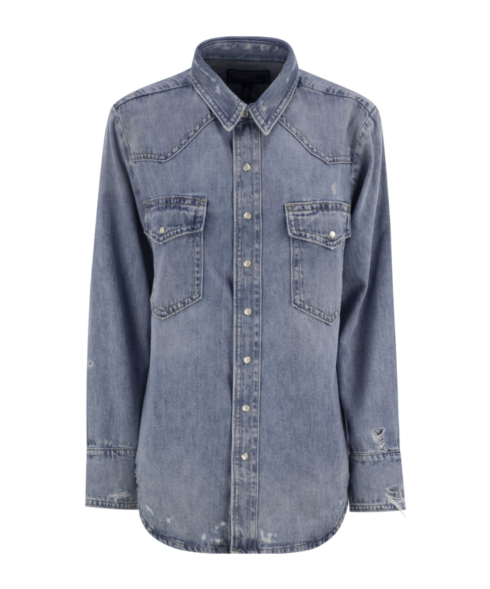 Shop Polo Ralph Lauren Western Shirt In Irregular Denim