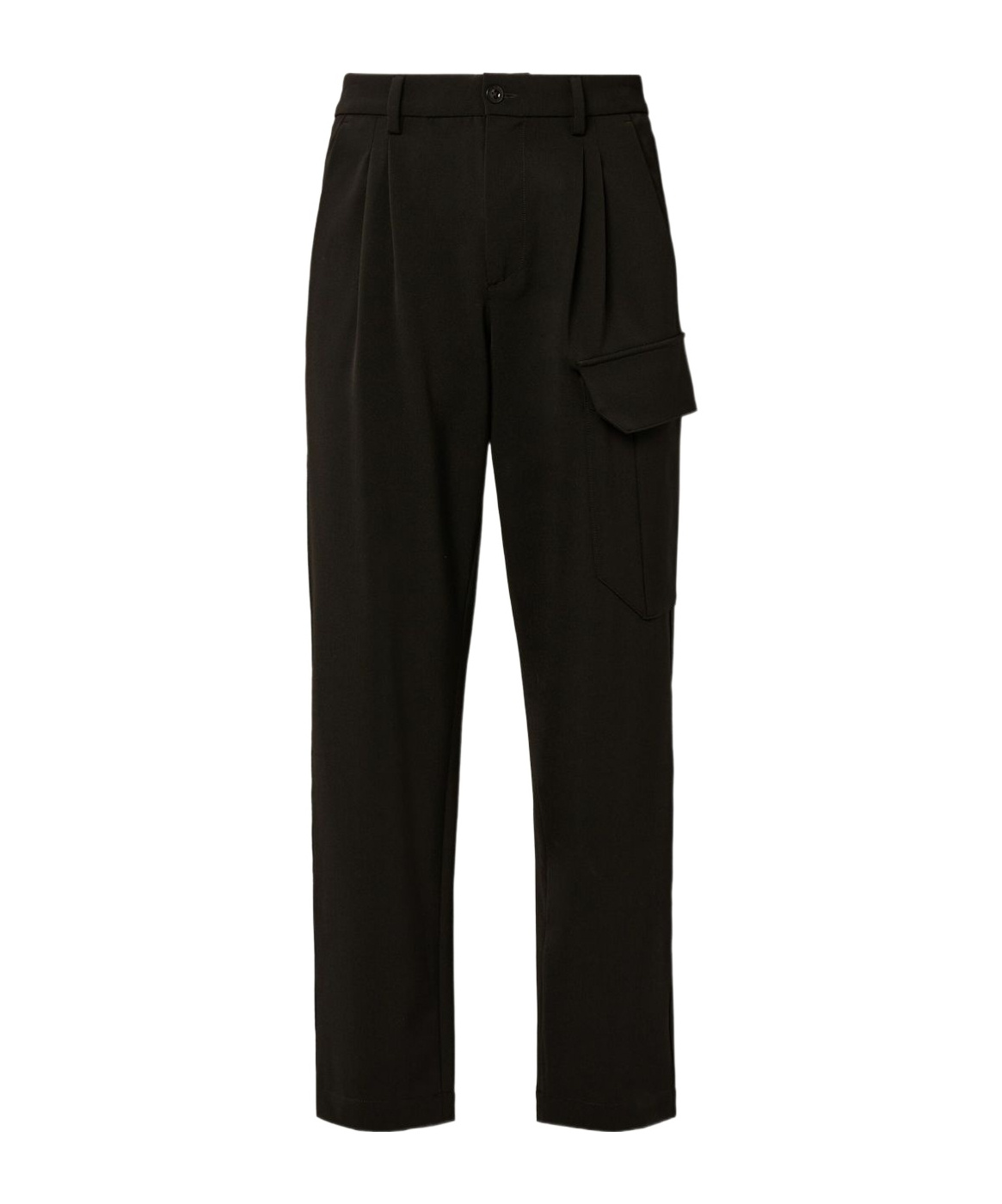 C.p. Company Cargo Pleated Trousers In Black
