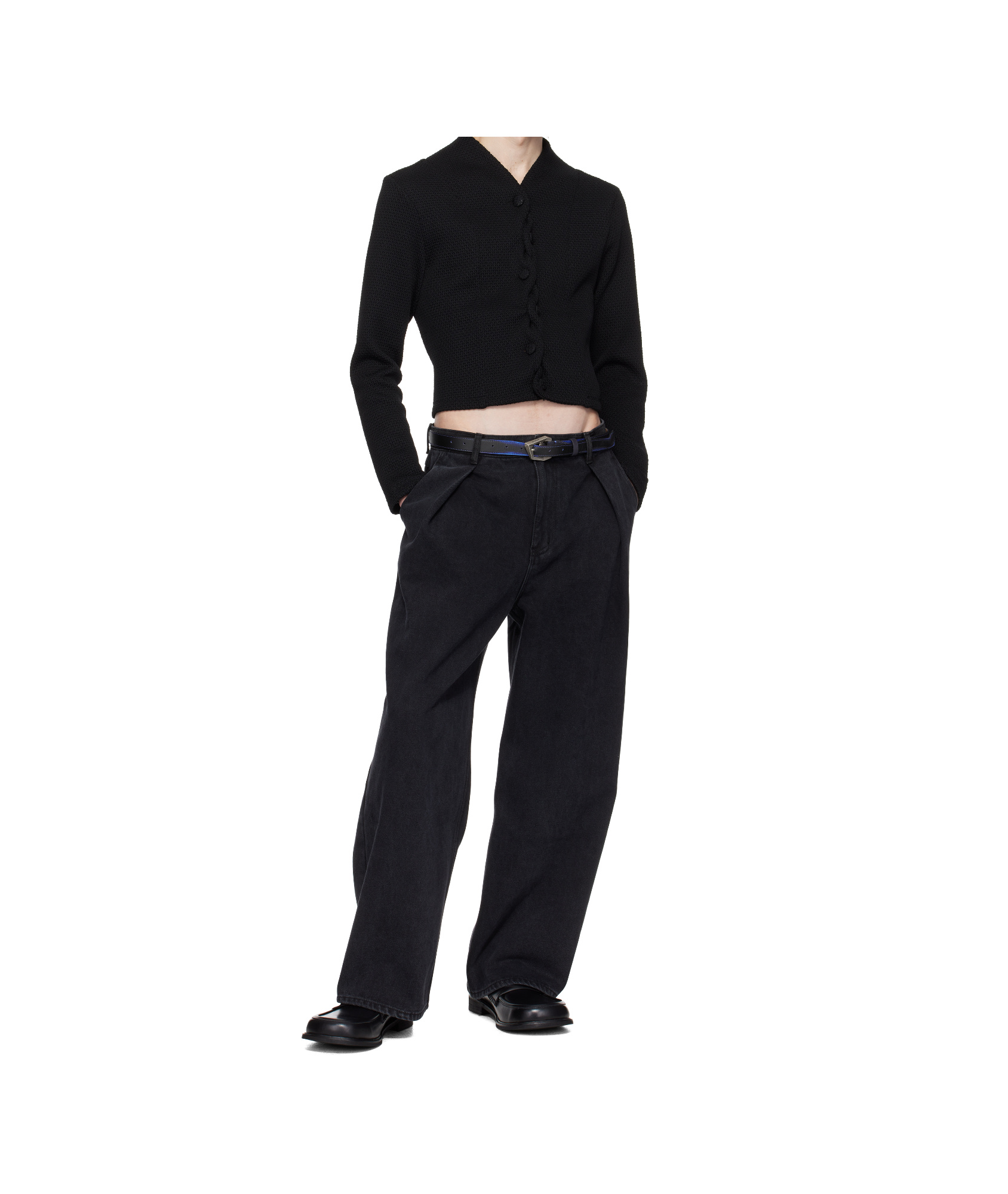 Ader Error Long Sleeve Cardigan In Black