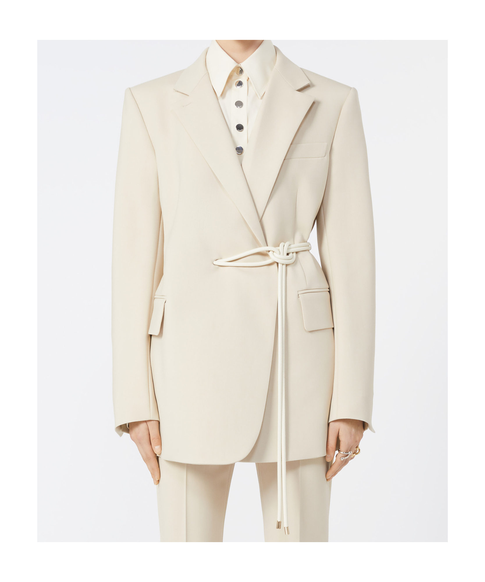 Sportmax Belted Blazer In Neutral