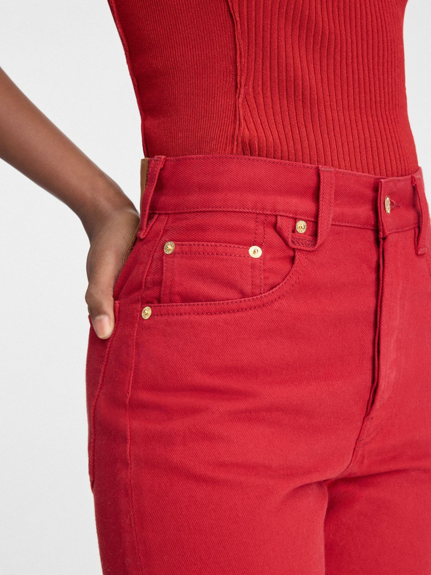 Jacquemus Straight Jeans In Red