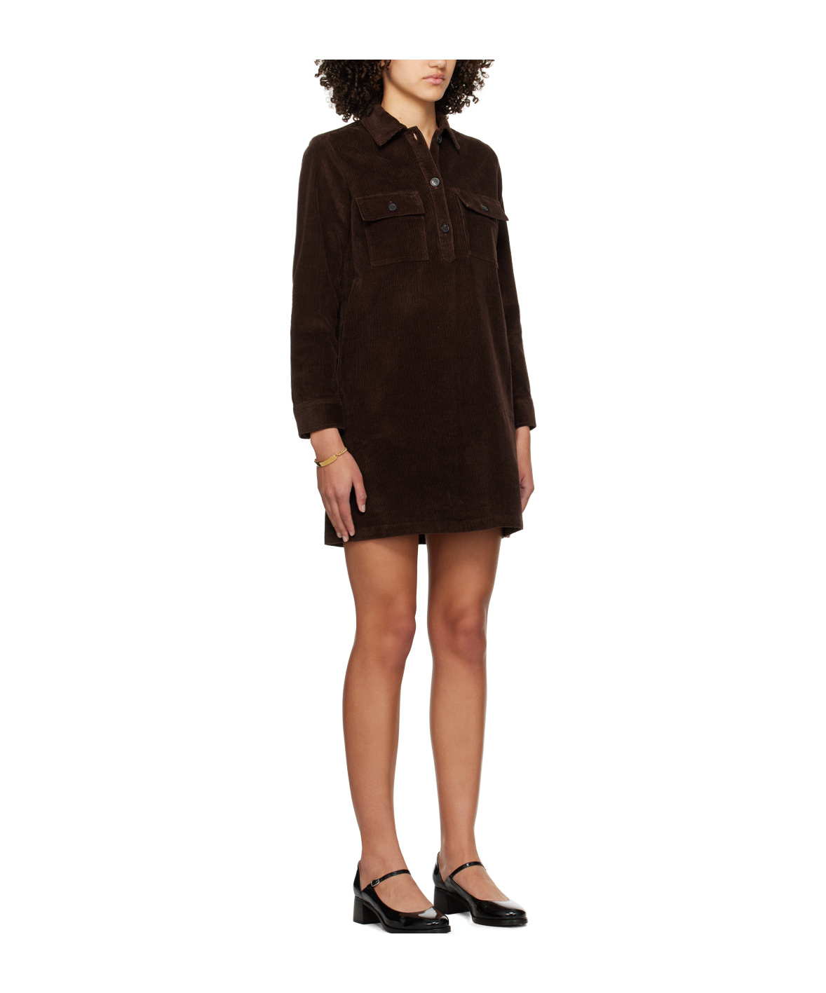 Apc Mia Long-sleeved Dress In Black