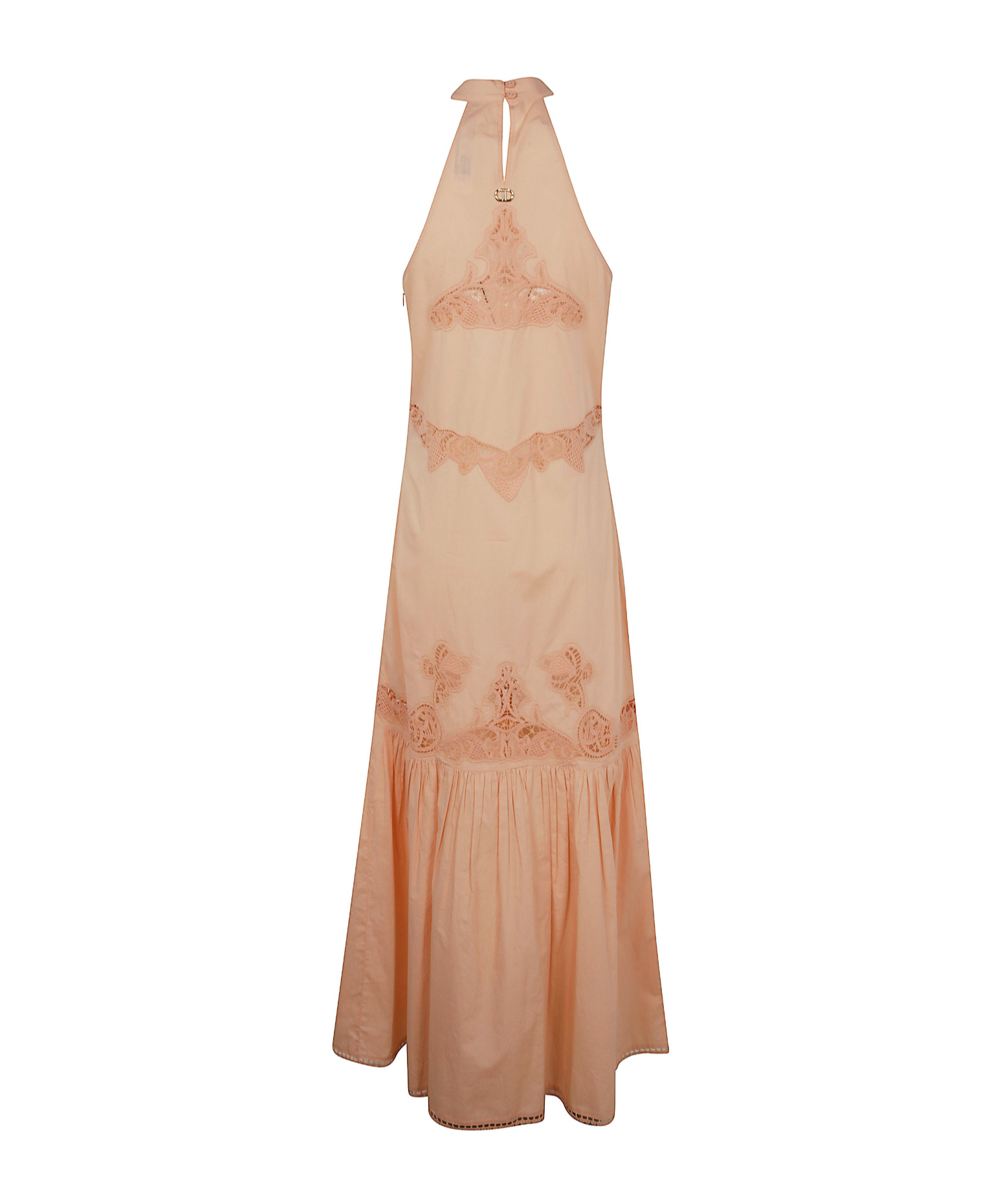 Shop Twinset Broderie-anglaise Halterneck Maxi Dress
