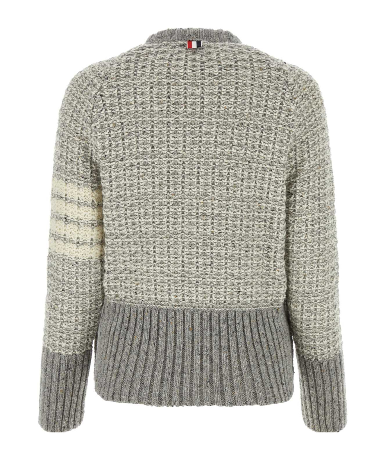Thom Browne 4-bar Stripe Chunky-knit Jumper In Gray