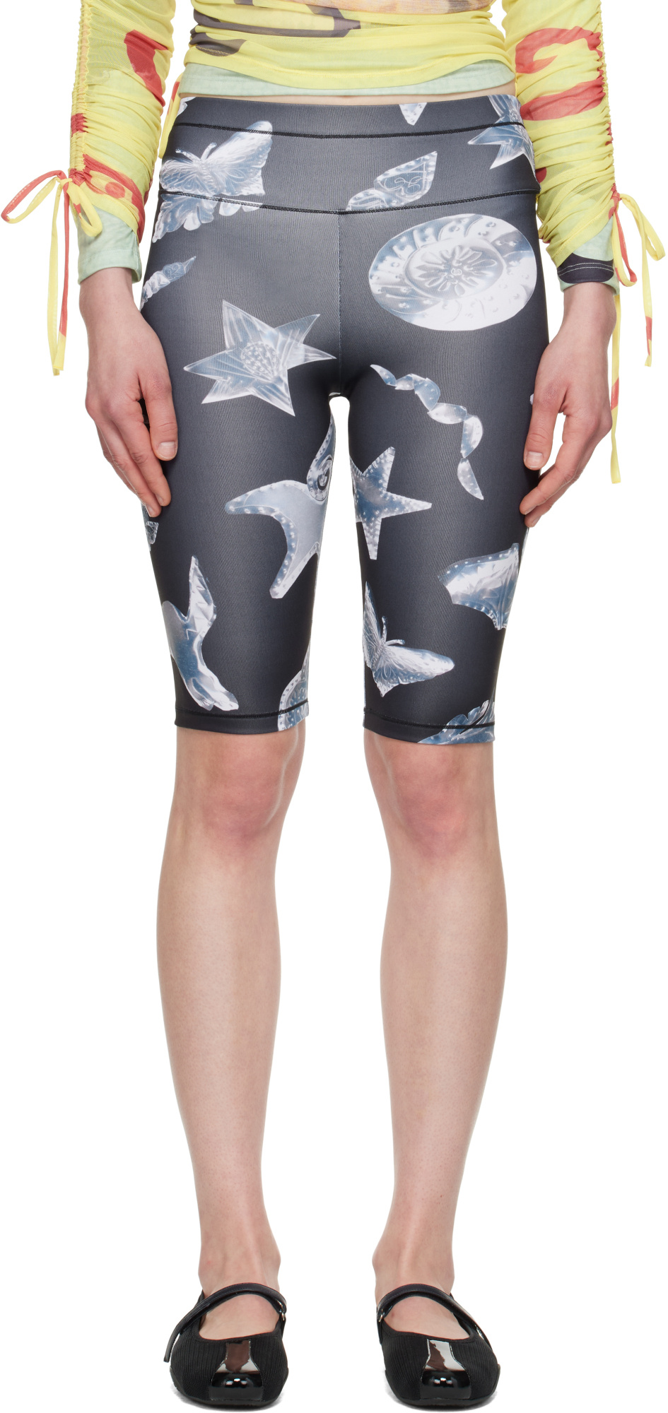 Chopova Lowena Black Workshop Bike Shorts In Multicolor