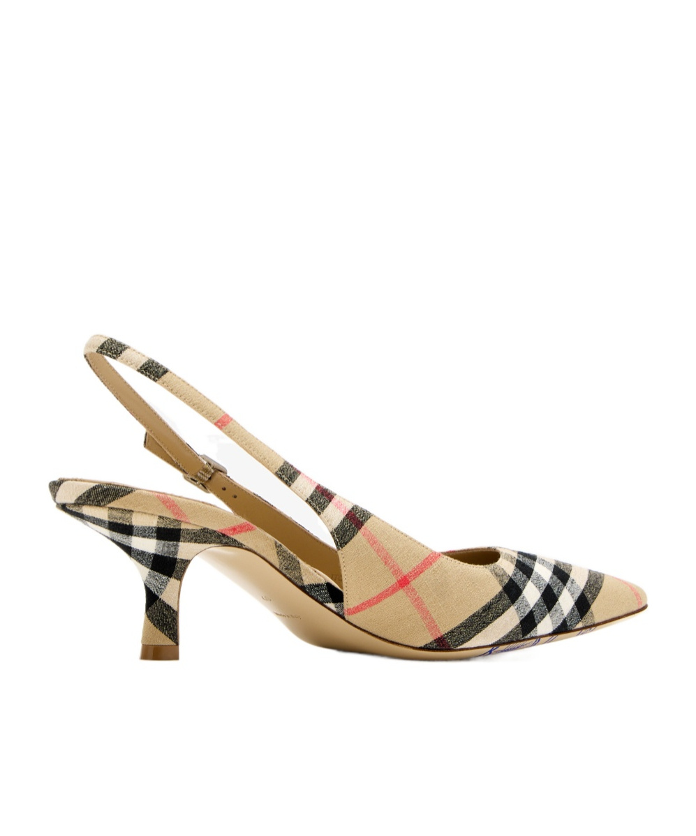 Burberry Women Dame Decollete With Check Motif In Multi