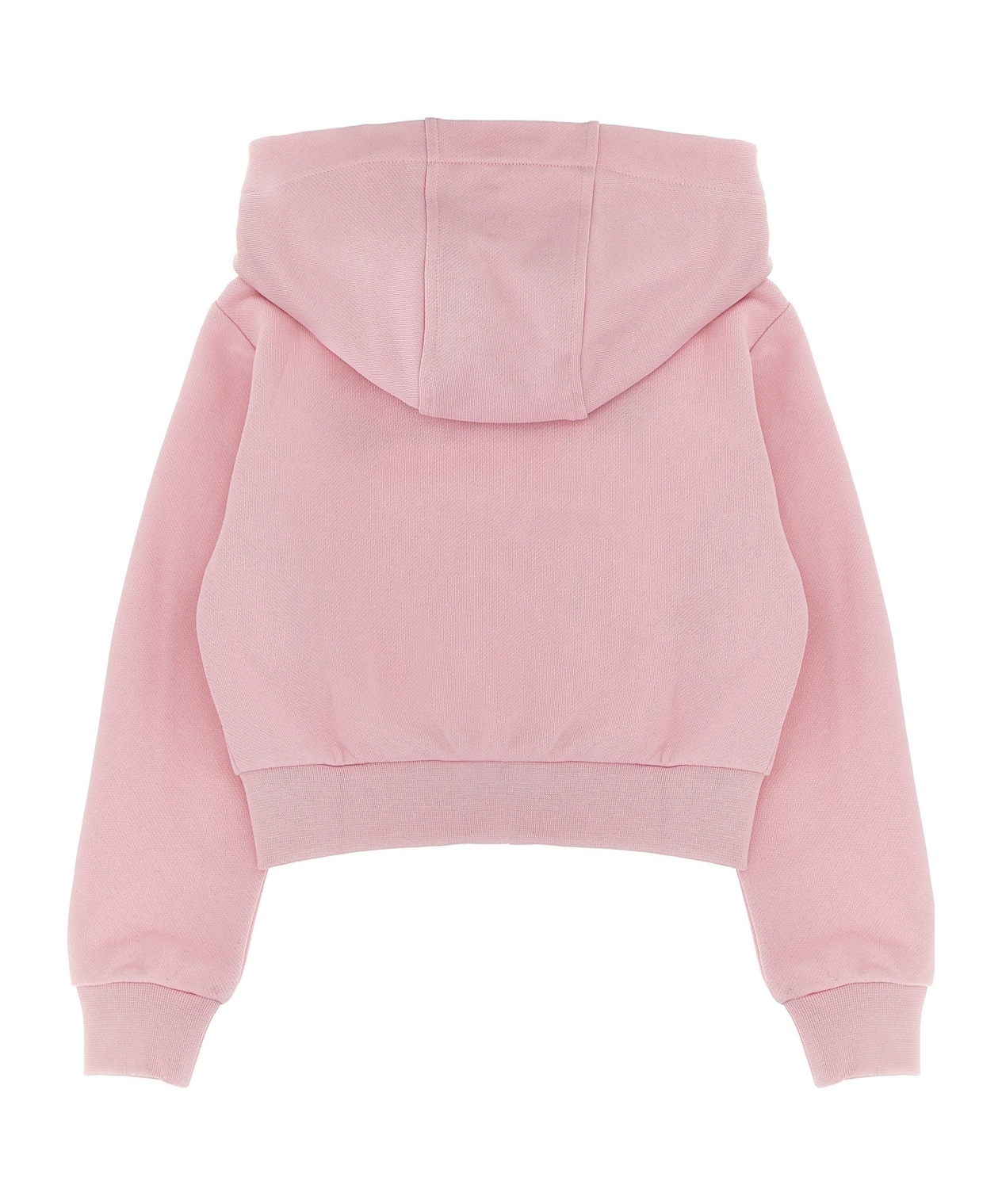 Versace Logo-embroidered Hoodie In Pink