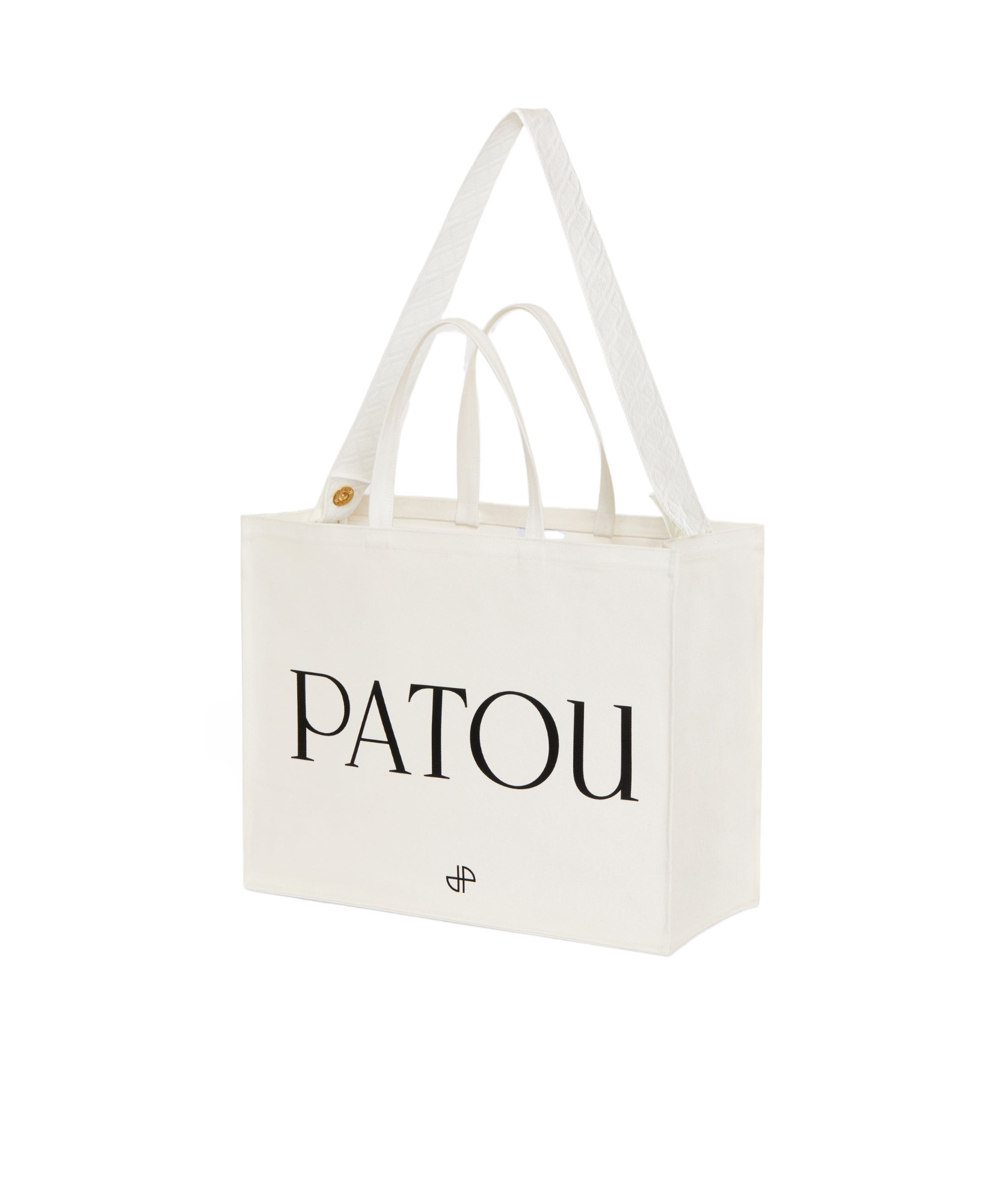 Patou Small Logo-printed Top Handle Bag In White