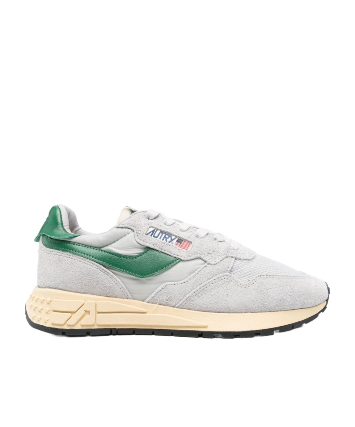 Autry Reelwind Super Vintage Grey Sneakers With Logo Patch On The Tongue And Contrasting Heel In Fabric An In Gray