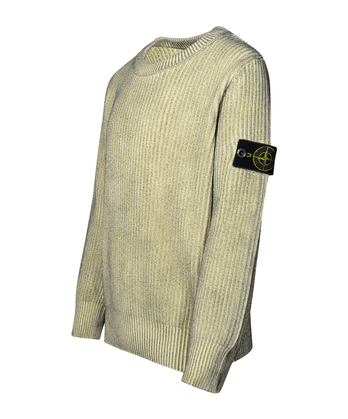 Stone Island Compass-motif Cotton Jumper In Gray