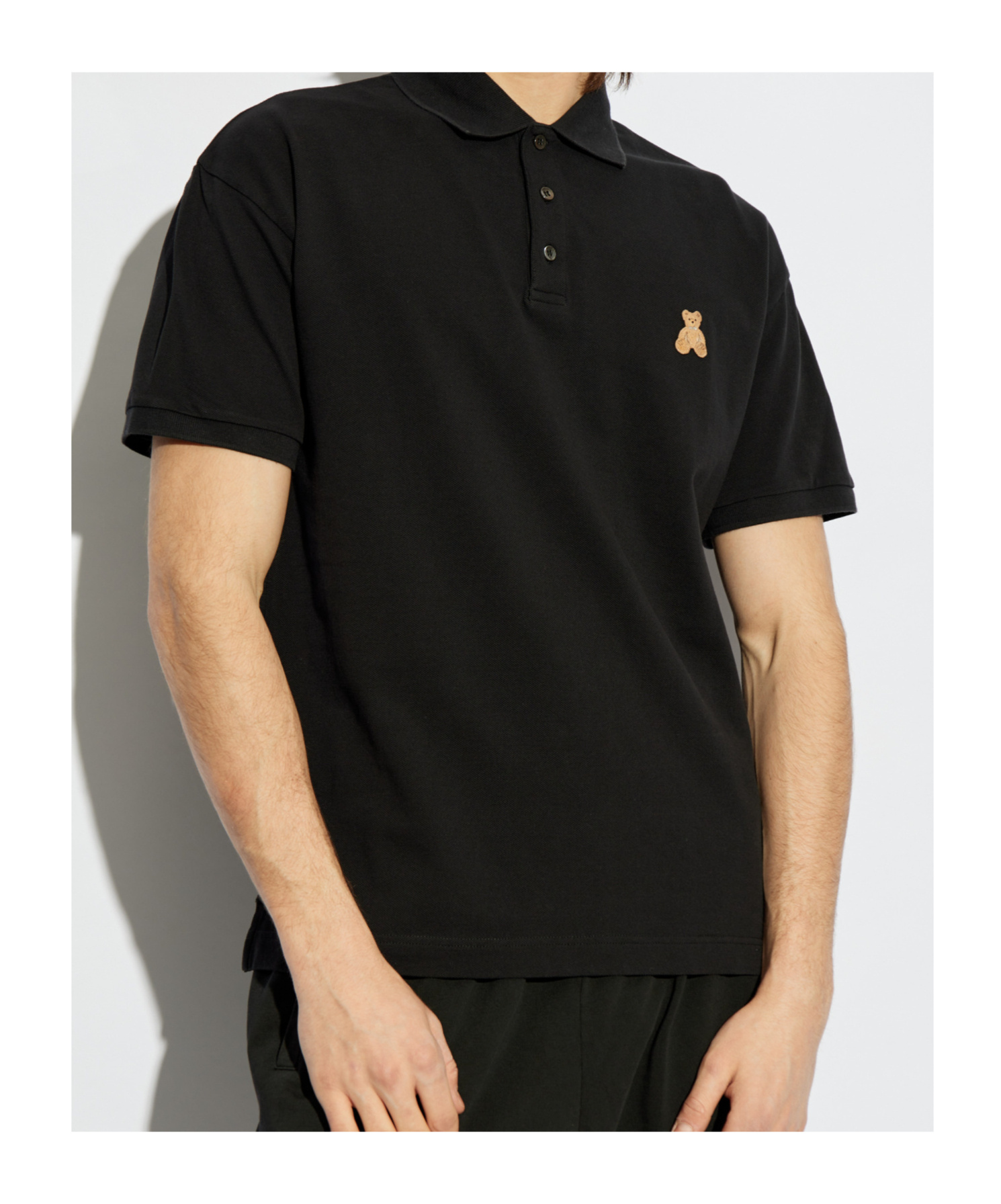 Palm Angels Bear In Mind Polo Shirt In Black