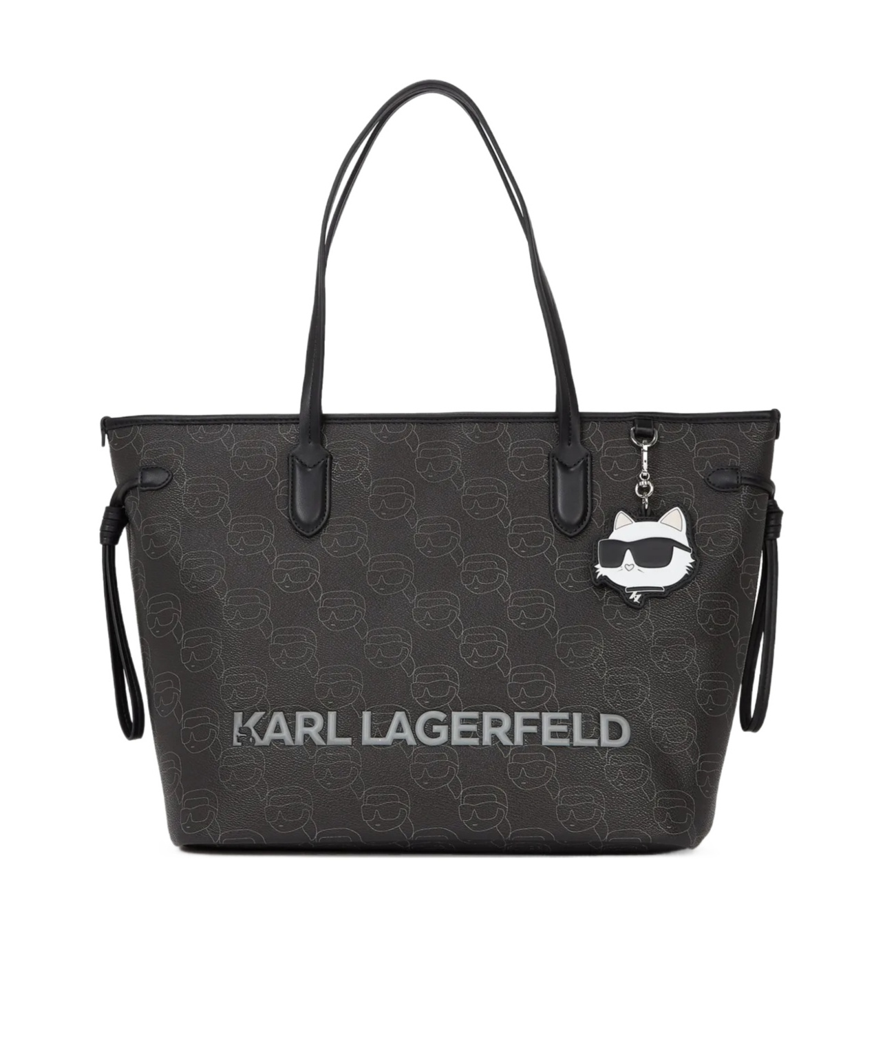 Karl Lagerfeld Large Ikon-monogram Tote Bag In Black