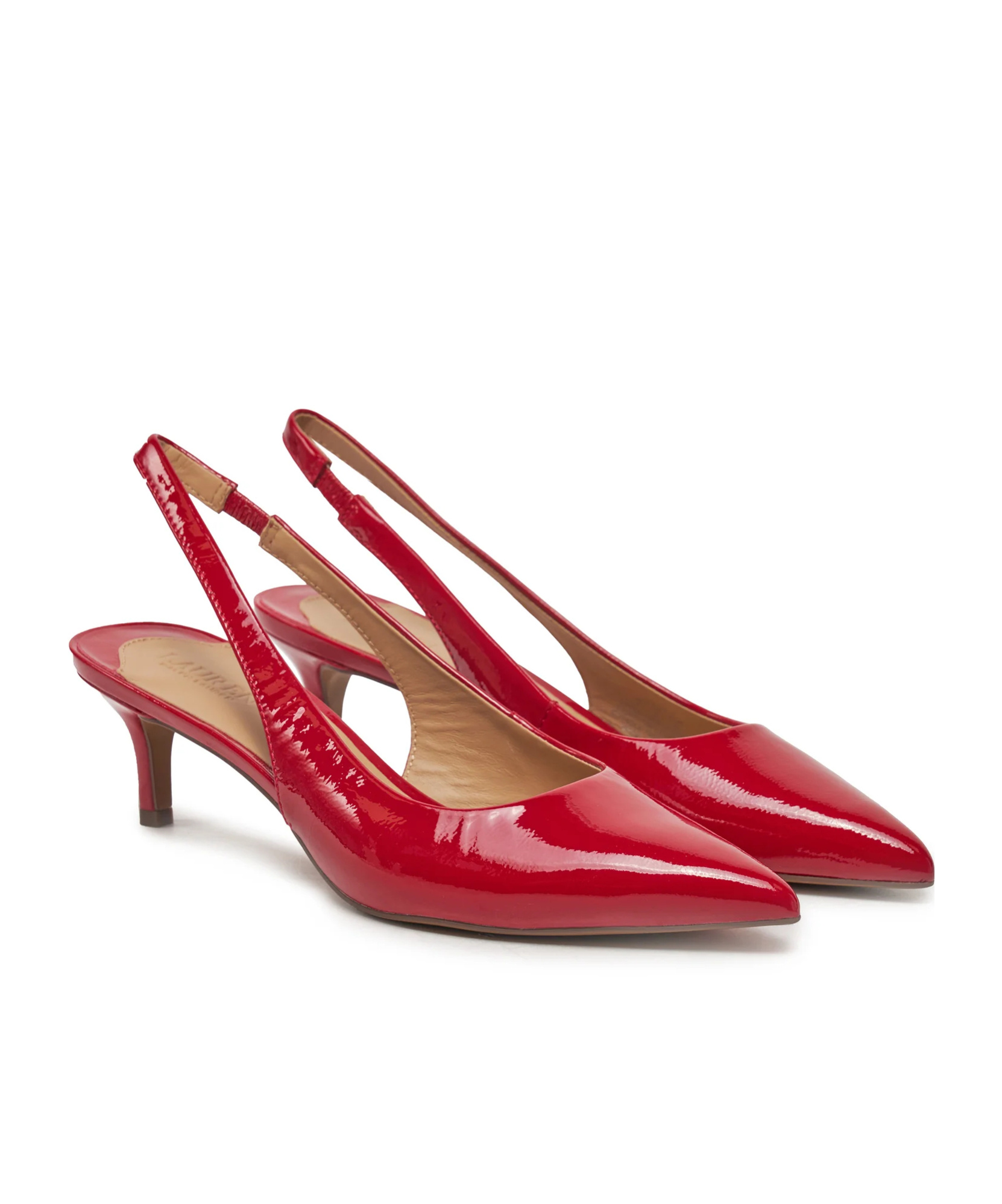 Ralph Lauren Pointed High Heel Sandals In Red